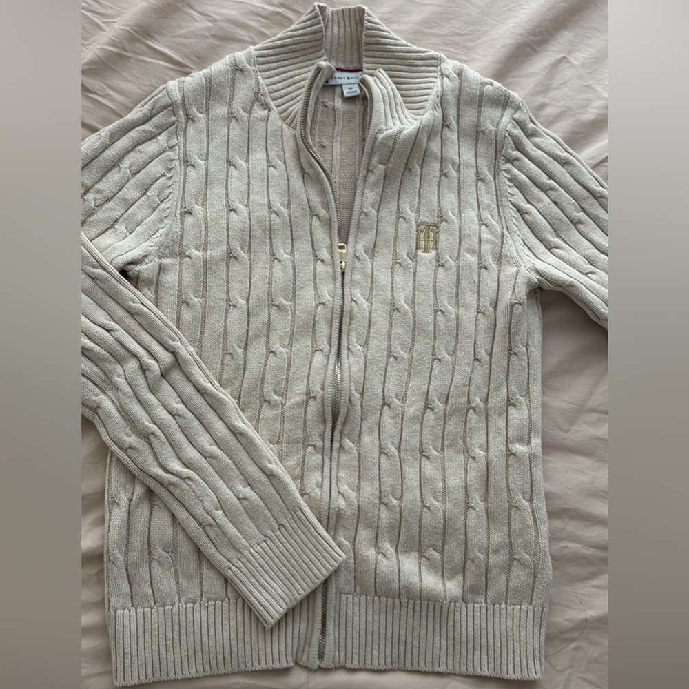 Women Beige Cable Knit Sweater